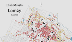 Łomżyniak stworzył plan miasta z budynkami w 1938 roku