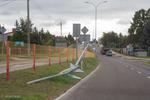Słup na Szosie Zambrowskiej ściął czołg?